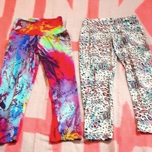 Brazilian boutique soft designer crop leggings bia brazil leopard neon os